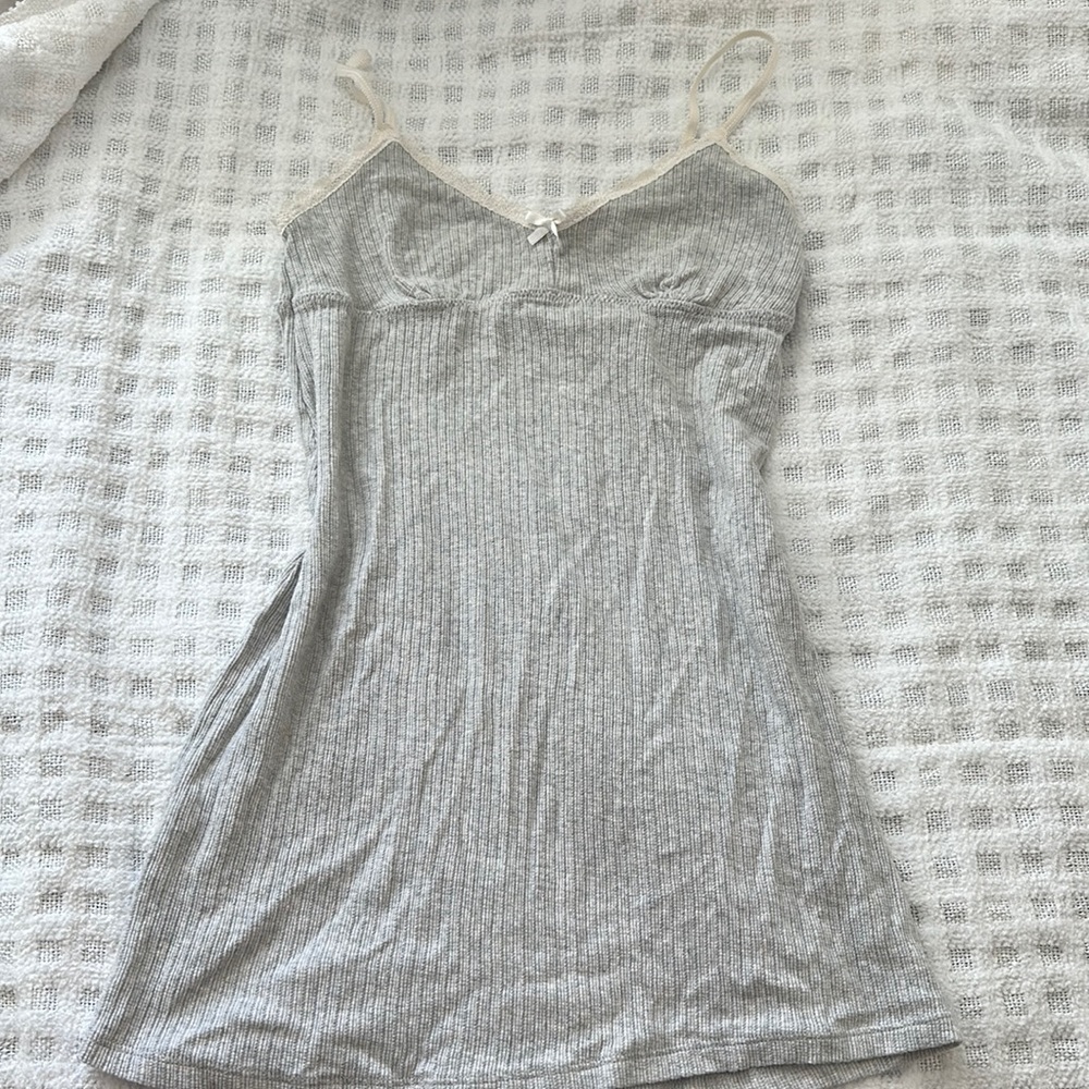 Forever 21 Gray Lace Pajama Dress Slip Dress